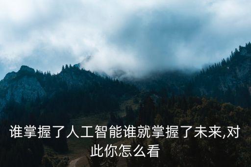誰掌握了人工智能誰就掌握了未來,對此你怎么看