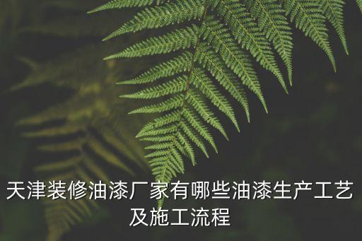 天津裝修油漆廠家有哪些油漆生產(chǎn)工藝及施工流程