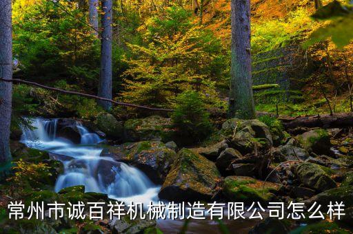 常州市誠百祥機械制造有限公司怎么樣