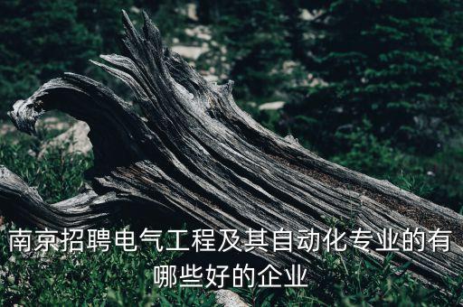 南京招聘電氣工程及其自動(dòng)化專業(yè)的有哪些好的企業(yè)