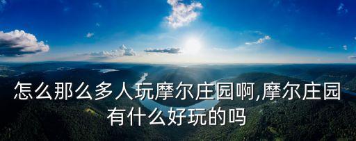 怎么那么多人玩摩爾莊園啊,摩爾莊園有什么好玩的嗎