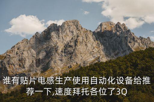 誰有貼片電感生產(chǎn)使用自動(dòng)化設(shè)備給推薦一下,速度拜托各位了3Q