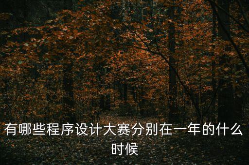 有哪些程序設(shè)計大賽分別在一年的什么時候