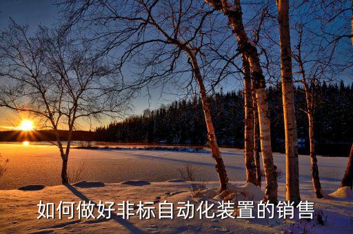 如何做好非標(biāo)自動(dòng)化裝置的銷售