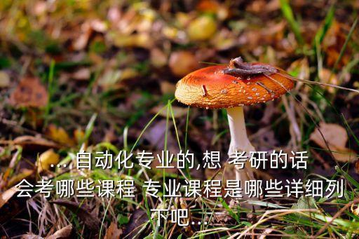 ... 自動(dòng)化專業(yè)的,想 考研的話會(huì)考哪些課程 專業(yè)課程是哪些詳細(xì)列下吧...
