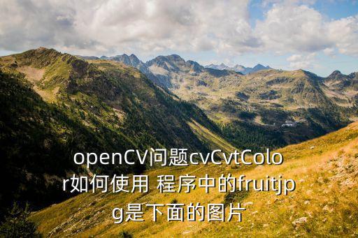 cvtcolor，openCV問題cvCvtColor如何使用 程序中的fruitjpg是下面的圖片