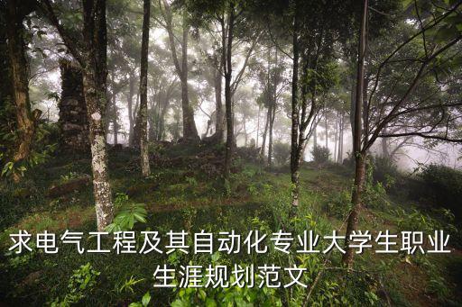 求電氣工程及其自動化專業(yè)大學(xué)生職業(yè)生涯規(guī)劃范文