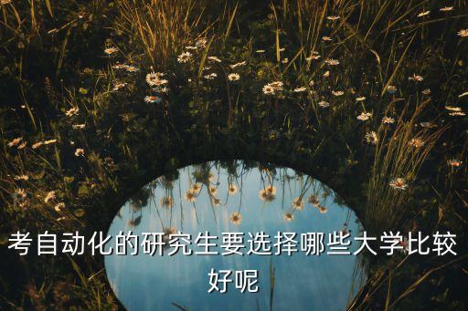 考自動化的研究生要選擇哪些大學(xué)比較好呢