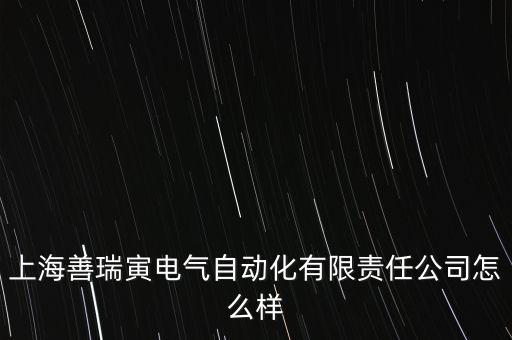 上海善瑞寅電氣自動化有限責任公司怎么樣