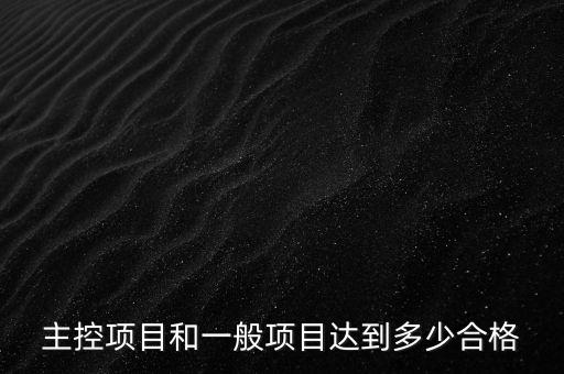 主控項目和一般項目達到多少合格