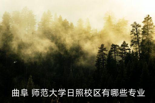  曲阜 師范大學日照校區(qū)有哪些專業(yè)