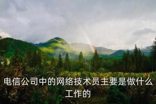 電信公司中的網(wǎng)絡(luò)技術(shù)員主要是做什么工作的