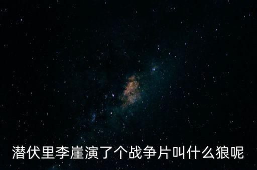 潛伏里李崖演了個(gè)戰(zhàn)爭片叫什么狼呢