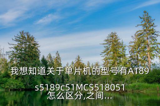 我想知道關于單片機的型號有AT89s5189c51MCS518051怎么區(qū)分,之間...