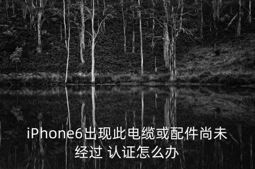 iPhone6出現(xiàn)此電纜或配件尚未經(jīng)過 認(rèn)證怎么辦