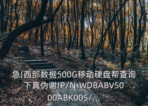 急!西部數(shù)據(jù)500G移動硬盤幫查詢下真?zhèn)沃x!P/N:WDBABV5000ABK00S/...