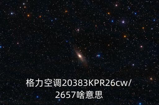 格力空調(diào)20383KPR26cw/2657啥意思