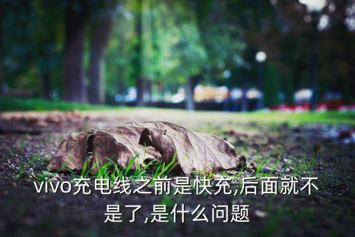 vivo充電線之前是快充,后面就不是了,是什么問題