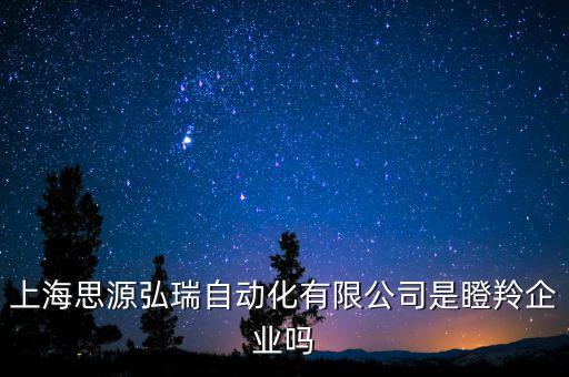 上海思源弘瑞自動(dòng)化有限公司是瞪羚企業(yè)嗎