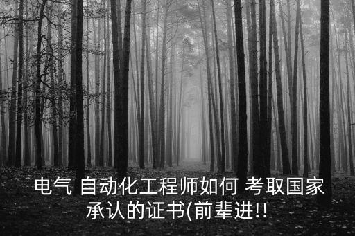  電氣 自動化工程師如何 考取國家承認(rèn)的證書(前輩進(jìn)!!