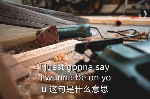 I juest gonna say i wanna be on you 這句是什么意思