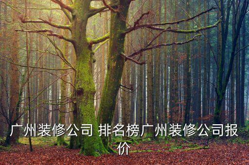 廣州裝修公司 排名榜廣州裝修公司報(bào)價(jià)