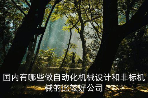 國內(nèi)有哪些做自動(dòng)化機(jī)械設(shè)計(jì)和非標(biāo)機(jī)械的比較好公司