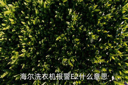 海爾洗衣機報警E2什么意思