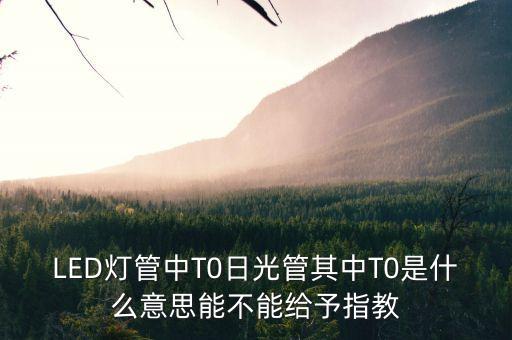LED燈管中T0日光管其中T0是什么意思能不能給予指教