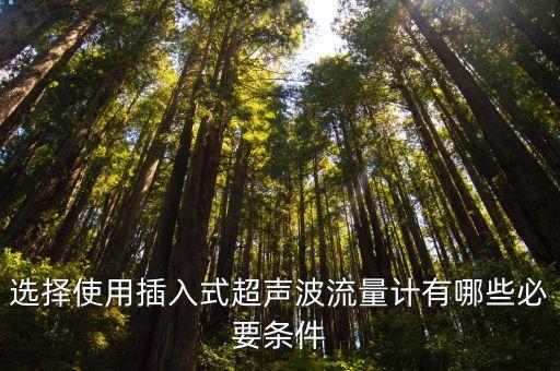 選擇使用插入式超聲波流量計有哪些必要條件