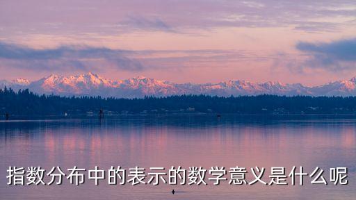 指數(shù)分布中的表示的數(shù)學意義是什么呢