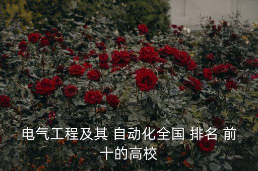 電氣工程及其 自動(dòng)化全國 排名 前十的高校