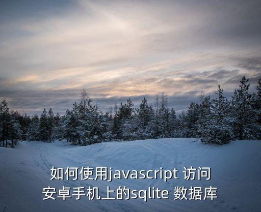 如何使用javascript 訪問安卓手機(jī)上的sqlite 數(shù)據(jù)庫