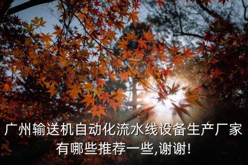 廣州輸送機自動化流水線設(shè)備生產(chǎn)廠家有哪些推薦一些,謝謝!