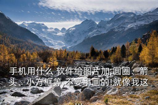 手機(jī)用什么 軟件給圖片加,圓圈、箭頭、小方框等,不要手畫的!就像我這...