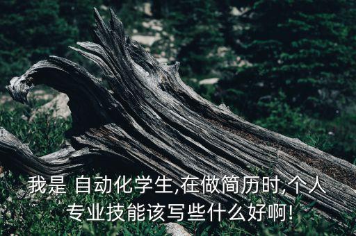 我是 自動(dòng)化學(xué)生,在做簡歷時(shí),個(gè)人 專業(yè)技能該寫些什么好啊!