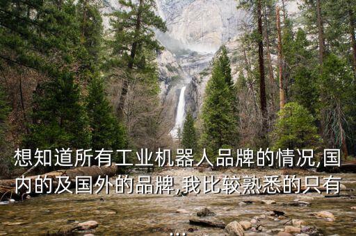 想知道所有工業(yè)機器人品牌的情況,國內(nèi)的及國外的品牌,我比較熟悉的只有...
