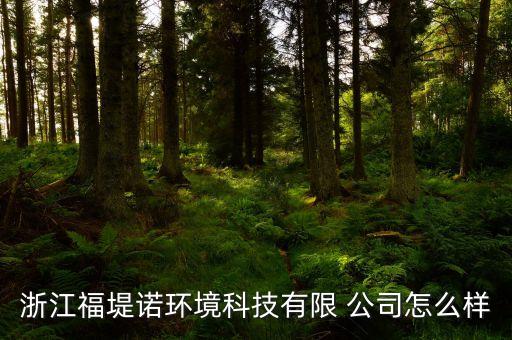 浙江福堤諾環(huán)境科技有限 公司怎么樣