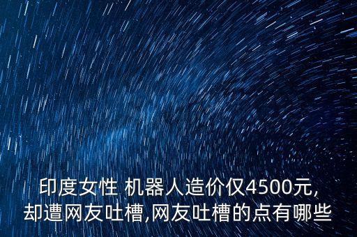 印度女性 機(jī)器人造價(jià)僅4500元,卻遭網(wǎng)友吐槽,網(wǎng)友吐槽的點(diǎn)有哪些