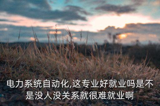 電力系統(tǒng)自動化,這專業(yè)好就業(yè)嗎是不是沒人沒關(guān)系就很難就業(yè)啊