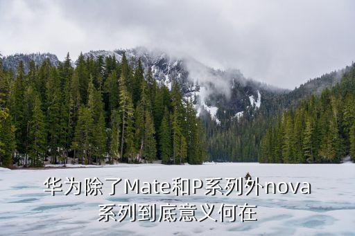 華為除了Mate和P系列外nova系列到底意義何在