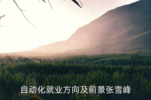 自動(dòng)化就業(yè)方向及前景張雪峰