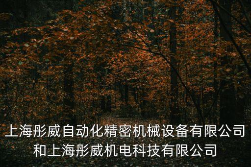 上海彤威自動化精密機械設(shè)備有限公司和上海彤威機電科技有限公司