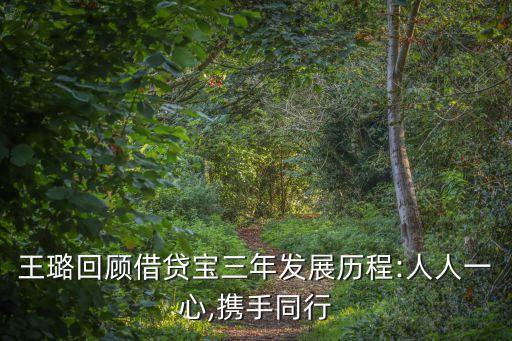 王璐回顧借貸寶三年發(fā)展歷程:人人一心,攜手同行
