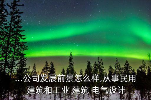 ...公司發(fā)展前景怎么樣,從事民用 建筑和工業(yè) 建筑 電氣設(shè)計(jì)