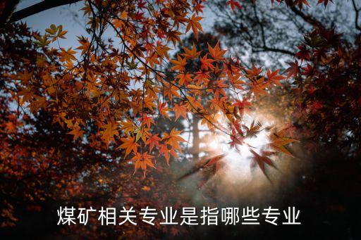 煤礦相關(guān)專業(yè)是指哪些專業(yè)