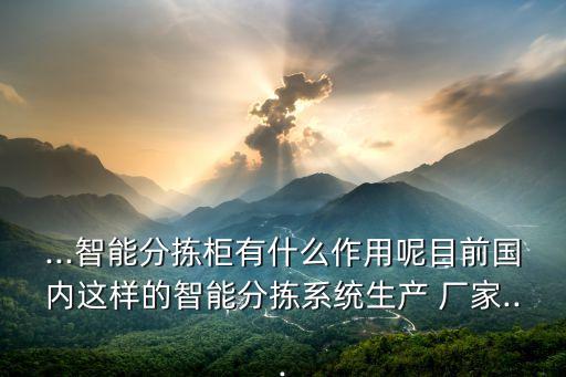 ...智能分揀柜有什么作用呢目前國內(nèi)這樣的智能分揀系統(tǒng)生產(chǎn) 廠家...