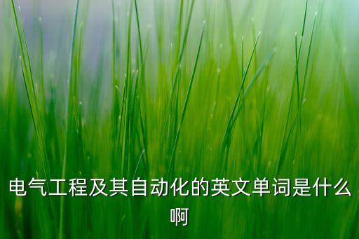 電氣工程及其自動(dòng)化的英文單詞是什么啊