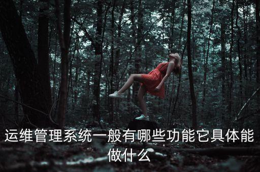 運維管理系統(tǒng)一般有哪些功能它具體能做什么