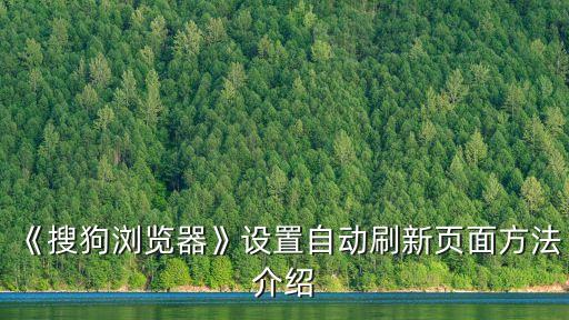 《搜狗瀏覽器》設(shè)置自動刷新頁面方法介紹